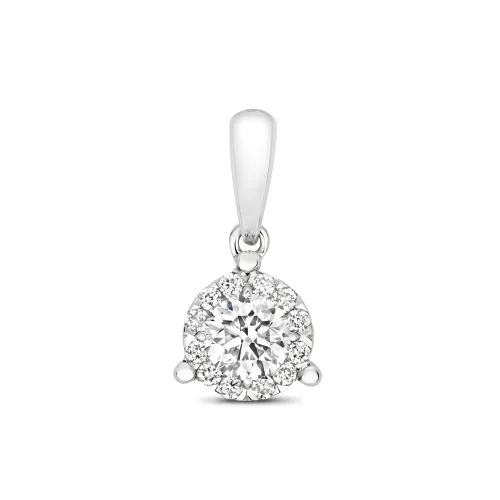 DIAMOND BRILLIANT 3 CLAW PENDANT 0.25ct 18ct White Gold